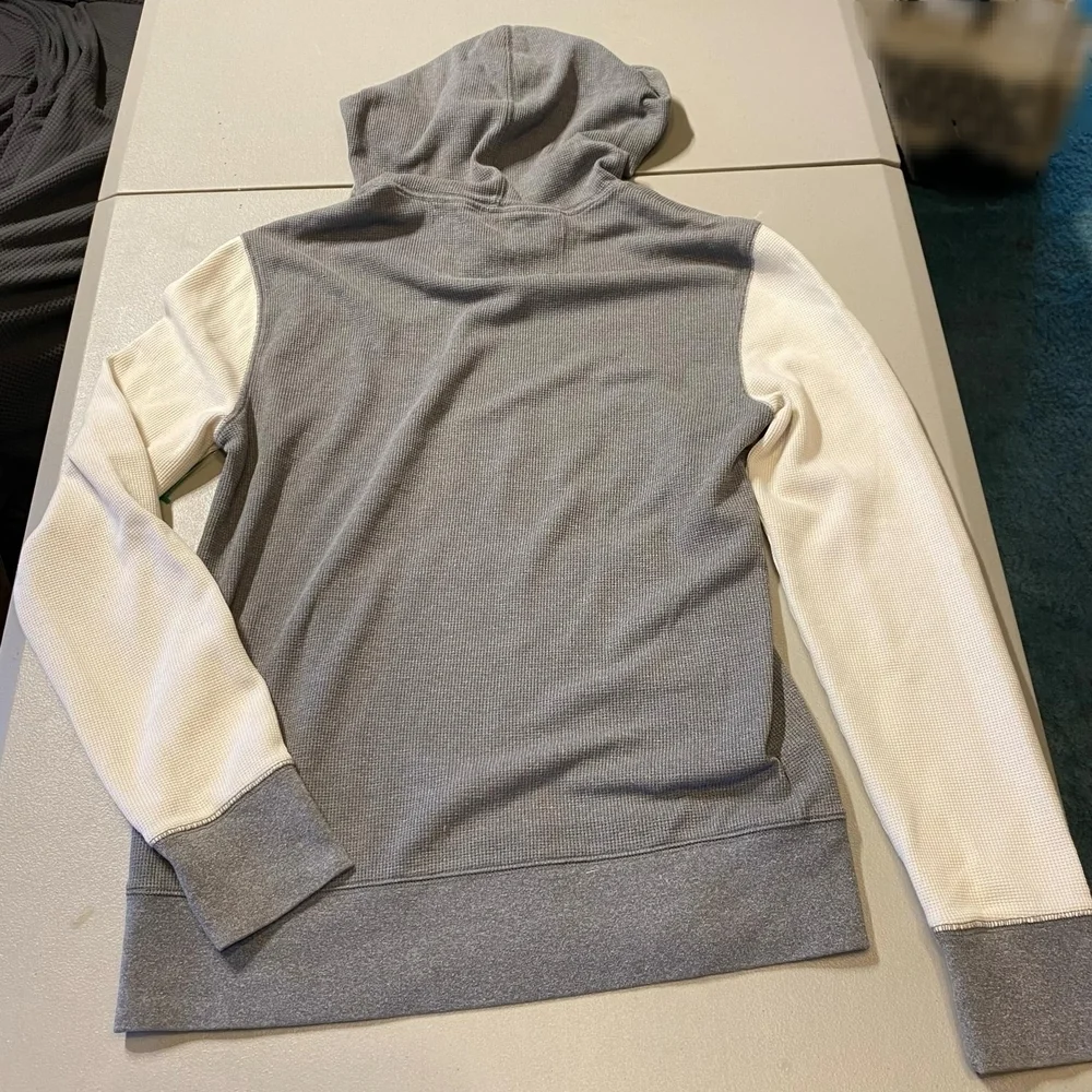 Banana Republic Two-Tone Gray White Colorblock Hoodie Hooded Sweatshirt Men's S